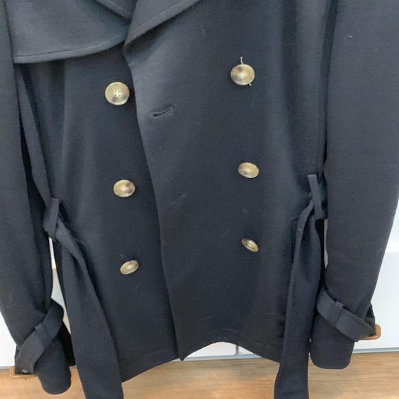 Black Short Women’s Trench Coat - Picture 3 of 7
